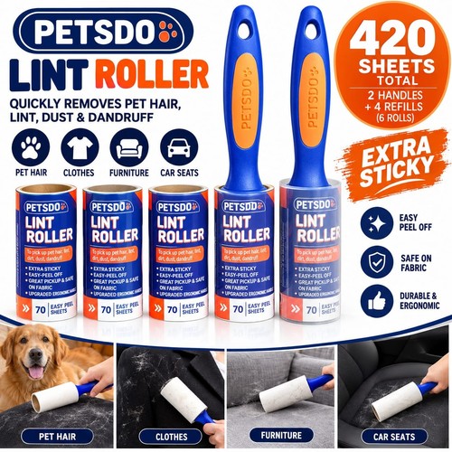 Lint roller set handles - lint,
