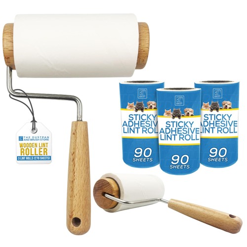 Wooden lint roller with - lint,